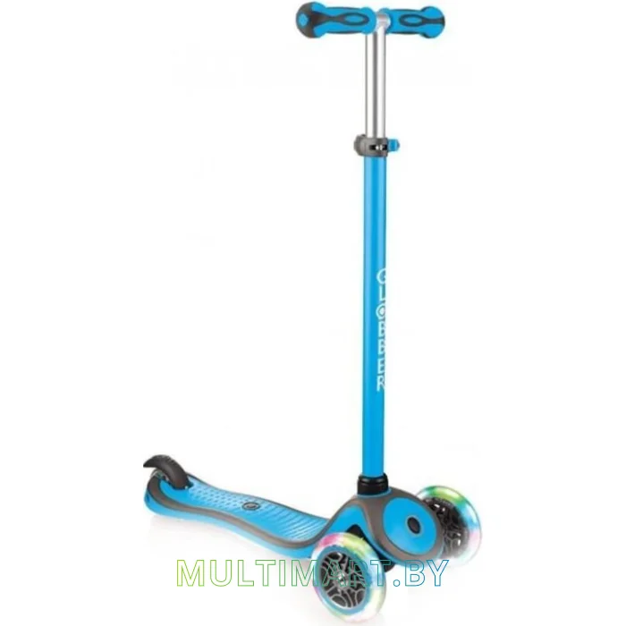 Самокат Globber Primo Plus Lights (голубой)